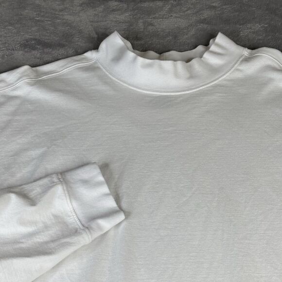 Duluth Trading Co Shirt Mens 3X White Relaxed Fit Pullover Mock Neck Long Sleeve - Picture 5 of 9